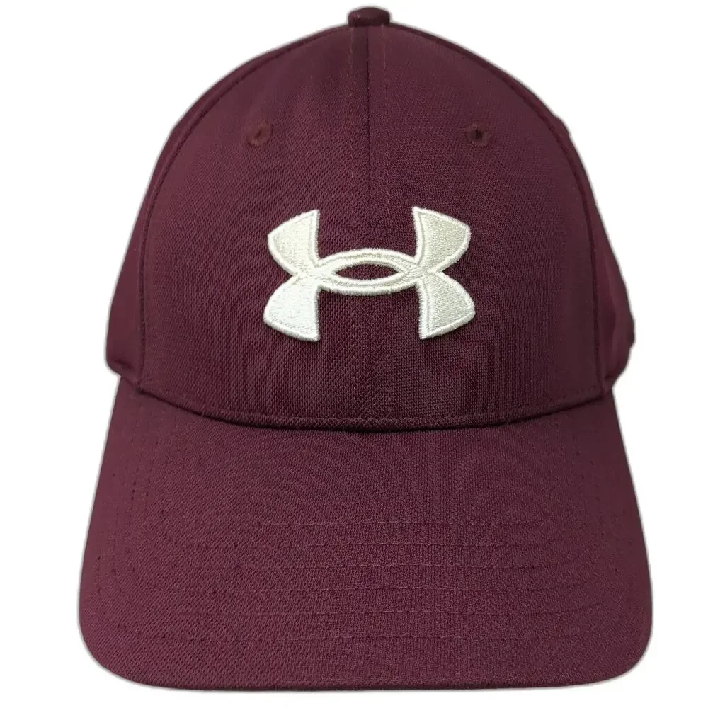 Under Armour Baseball Cap Red XL Stretch Fit Embroidered Logo Curved Brim Hat